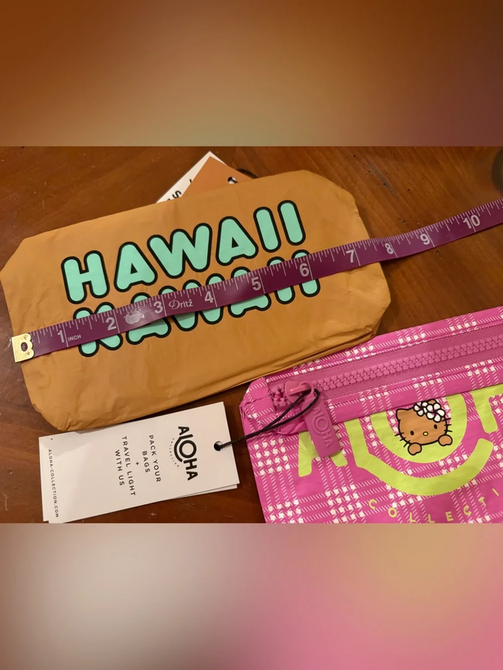 Aloha collection x Hello Kitty exclusive mini pouch set of 2- NWT